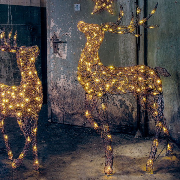 Renne de Noël avec lumière fixe avec cristaux led décoration pour