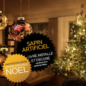 Sapin artificiel (1.80m/2m) livré et décoré